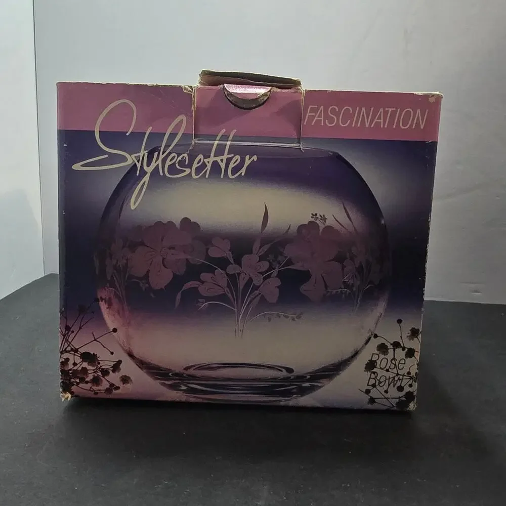 Style Setter Fascination Crystal Clear Hand Cut Rose Bowl 7